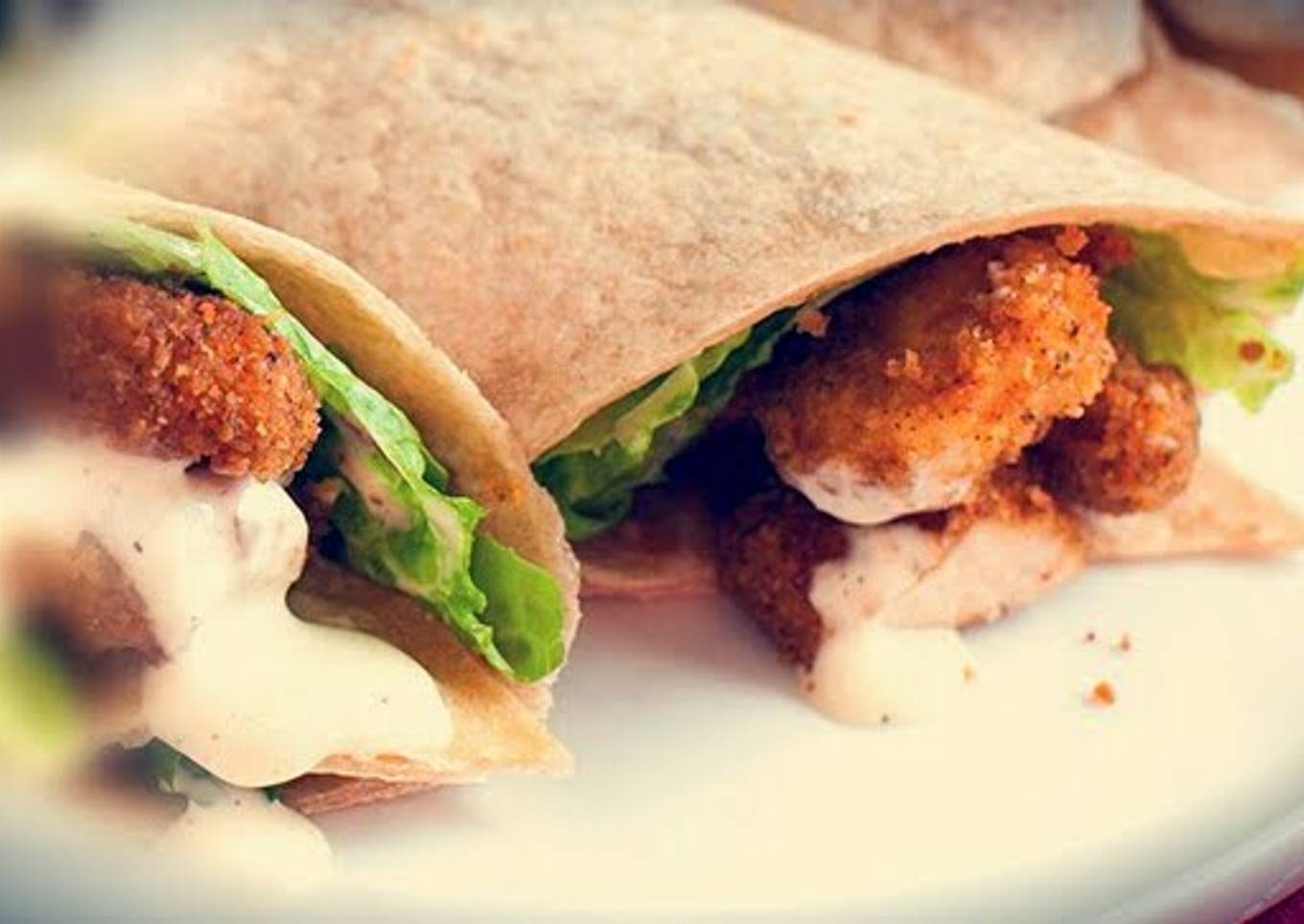 Crispy chicken tortilla wrap