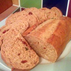 A picture of Vickys Sun-Dried Tomato Loaf, Dairy, Egg & Soy-Free, Bread Machine & Manual Methods.