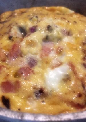 Una foto de Frittata de jamón y queso