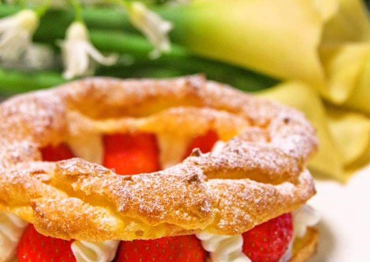 Steps to Prepare Perfect Easy Paris-Brest Cream Puffs using Pancake Mix for Festive Occasions