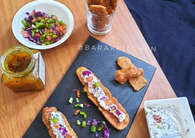 How to Prepare Delicious Homemade Fafda served with Feta Salad