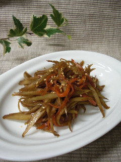 A picture of My Grandma's Kimpira Stir-fry.