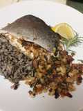 Bacon Mushroom Goat Cheese Stuffed Trout