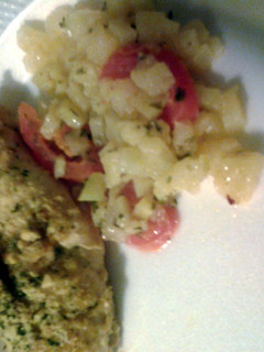 A picture of Parmesean baked chicken breast.