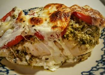 Unique Cuisine Pesto Tomato  Mozzarella Baked Chicken Savory Delicious Unique Cuisine Pesto Tomato  Mozzarella Baked Chicken Savory Delicious