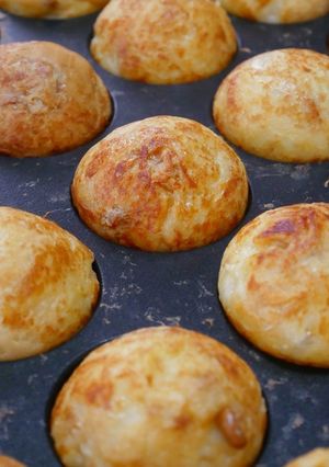 A picture of Fluffy Takoyaki Using Okonomiyaki Mix.