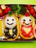 Doll's Day Bento with Inari Sushi Hina Dolls