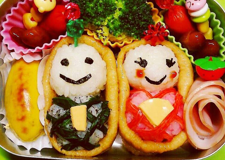 Simple Way to Prepare Favorite Doll&#39;s Day Bento with Inari Sushi Hina Dolls