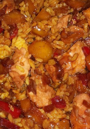 A picture of Baked chicken fajita with a twist.