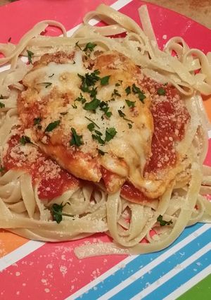 A picture of Chicken Parmesan.