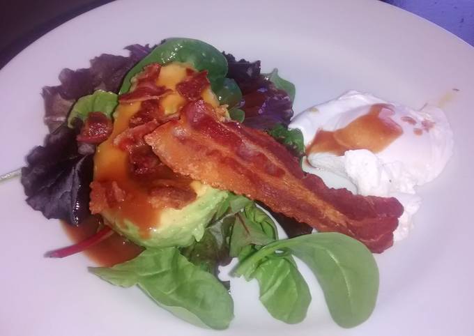 Sweet and Sour Egg, Bacon and Avo Salad