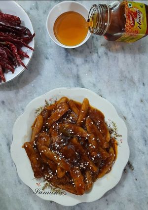 হানি গার্লিক চিলি পটেটো (Honey garlic chilli pateto recipe in Be রেসিপির প্রধান ছবি