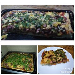 A picture of Sausage, ham & pineapple pizza #author marathon.