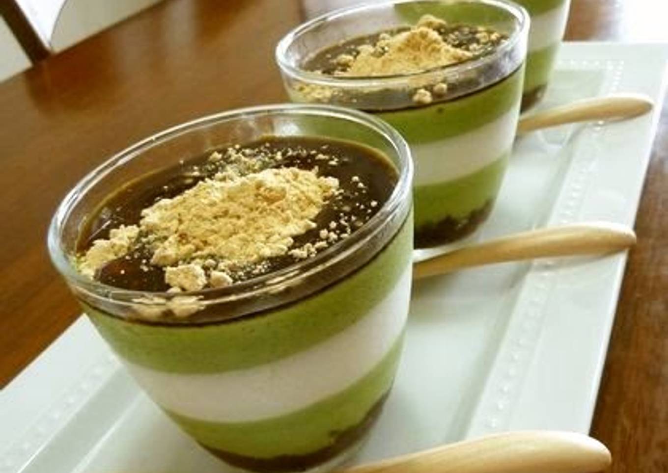 Anko and Matcha Cream Bavarois