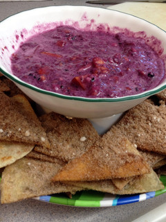 A picture of Fruit Salsa And Cinnomon Sugar Chips (gluten and dairy free).