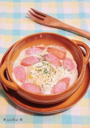 A picture of Microwave Sloppy Egg & Wiener Sausages.