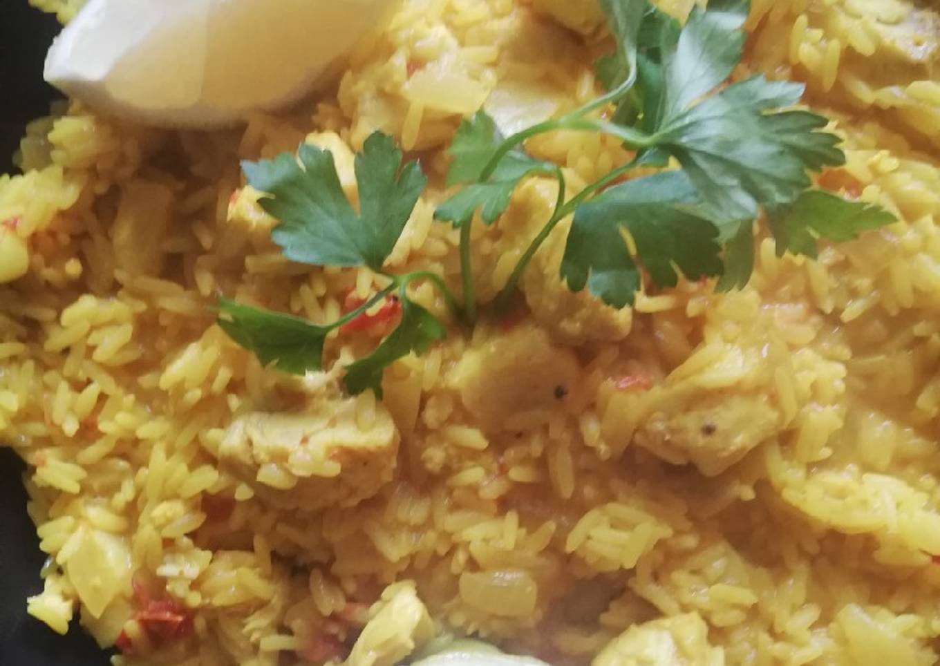 Arroz con merluza al curry