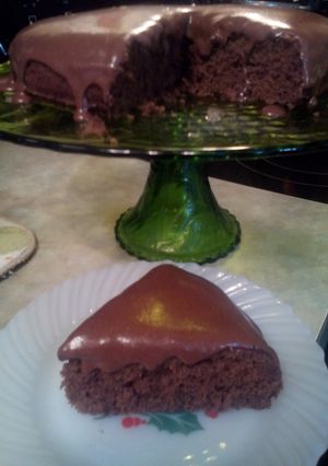 A picture of sunshines buttermilk cocoa cake.