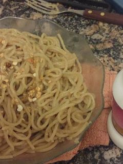 Una foto de Fideos vegan sin tacc rapidisimos con salsa de coco y caldo
