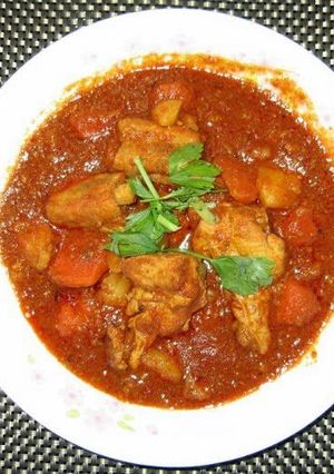 A picture of Chicken Coconut Curry /Ayam Rendang.