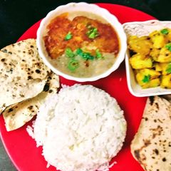 Green Dal (Khichdi Dal)and Boil Potatoes Sabzi A picture of Green Dal (Khichdi Dal)and Boil Potatoes Sabzi.