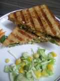 Grilled Brown Bread Cheesey and Spicy Mayonnaise Sandwich
