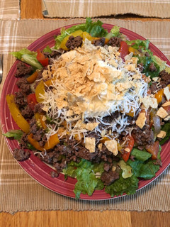 A picture of Beef taco salad.