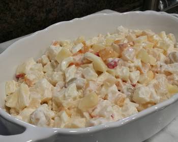 The New Way Serving Recipe Potato Fruit Salad Yummy