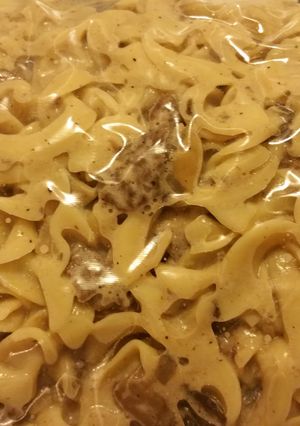 A picture of Donna' beef stroganoff.