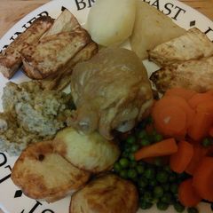 Low Calorie & Quick Roast Celeriac, parsnips & potatoes A picture of Low Calorie & Quick Roast Celeriac, parsnips & potatoes.