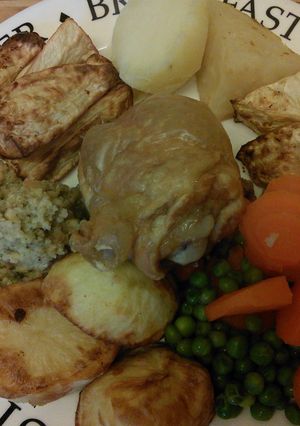 A picture of Low Calorie & Quick Roast Celeriac, parsnips & potatoes.