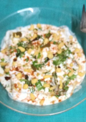 A picture of Protein Rich Moong Dal Waffle - Dahi Vada (Waffle - Dahi Vada - No Fry).