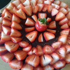 A picture of Chocolate strawberry tart.