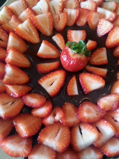 A picture of Chocolate strawberry tart.