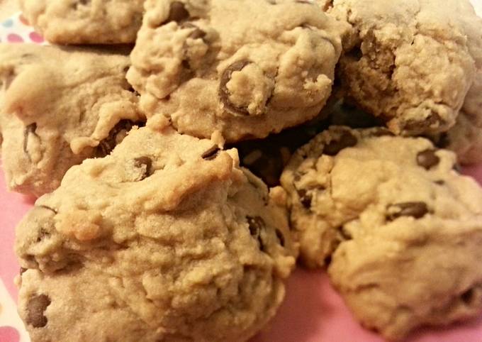 Steps to Make Speedy Super soft chocolate chip peanut butter cookies