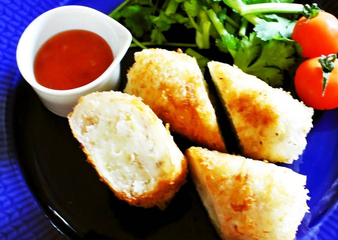 Shio-koji Soboro Croquettes Wrapped in Rice Paper