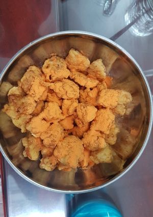 Hình của món Gà viên lắc phomai cho bé.