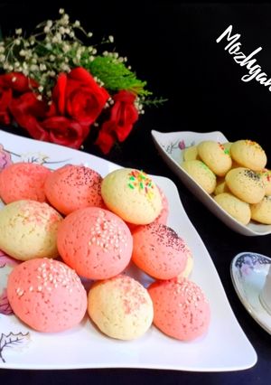 عکسی از دستور شیرینی کعک با رنگ خوراکی 😋😍