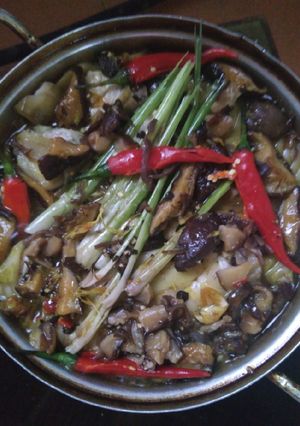 Hình của món Chuối um nấm.