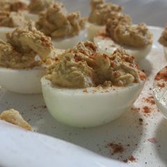 A picture of Devil's deviled eggs.