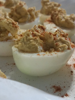 A picture of Devil's deviled eggs.