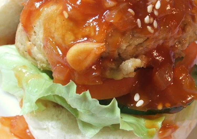 Steps to Make Perfect Vegetarian Burger with Sweet &amp; Sour Sauce