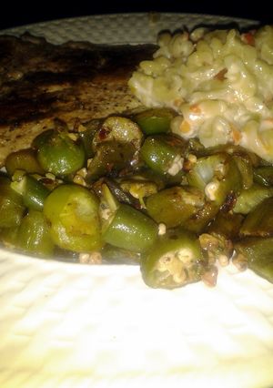 A picture of Granny Browns simple okra.