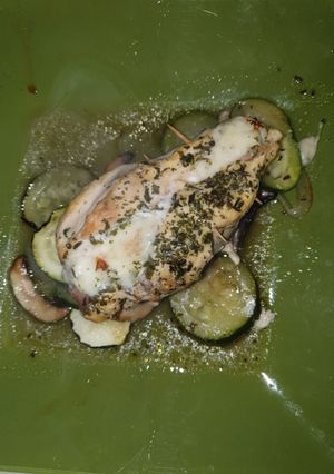 Une photo de Poulet farci en papillote
