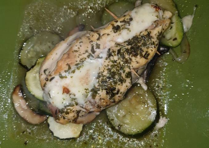 Poulet farci en papillote