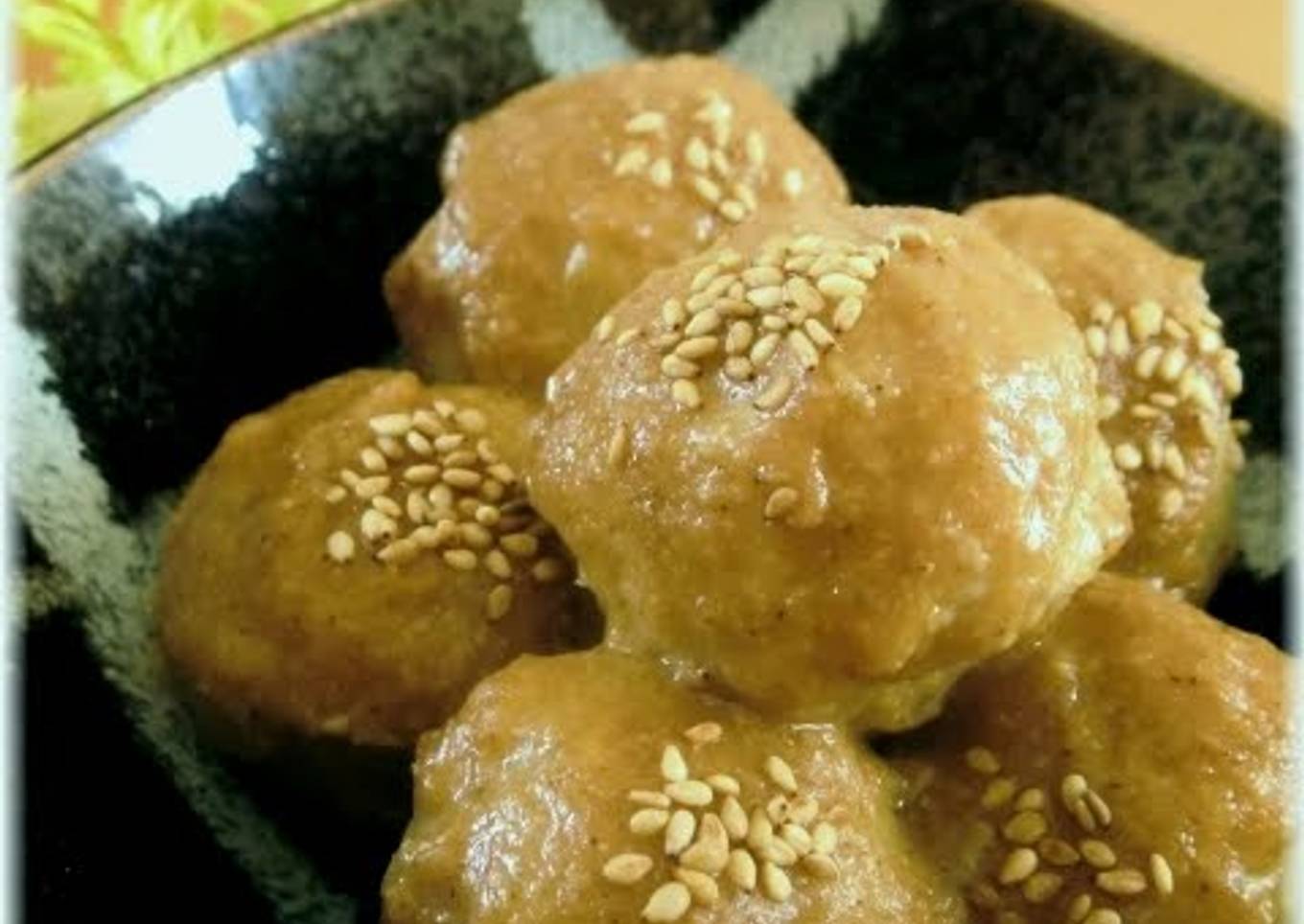 Don't Let Them Roll Away! Rolly Taro in Sesame and Miso Sauce