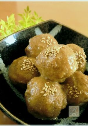 A picture of Don't Let Them Roll Away! Rolly Taro in Sesame and Miso Sauce.