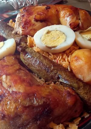 صورة لوصفة شخشوخة ضفر بالدجاج 😋