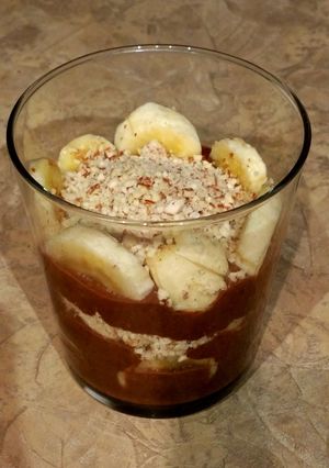 A picture of Chocolate Banana healthy protein pudding.