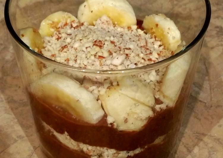 Recipe of Homemade Chocolate Banana healthy protein pudding